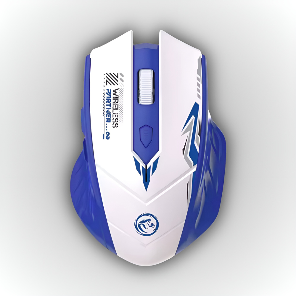 Mouse Inalámbrico Gamer Wireless Partner 2 — Blanco con Azul