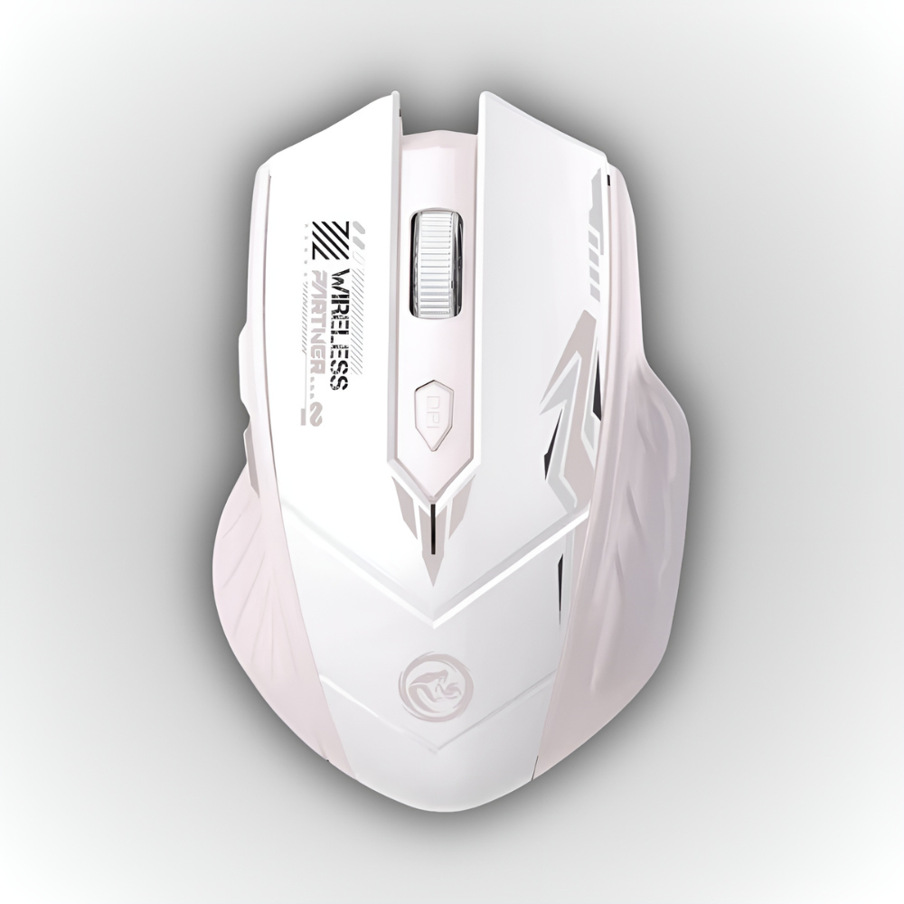 Mouse Inalámbrico Gamer Wireless Partner 2 — Blanco con Gris