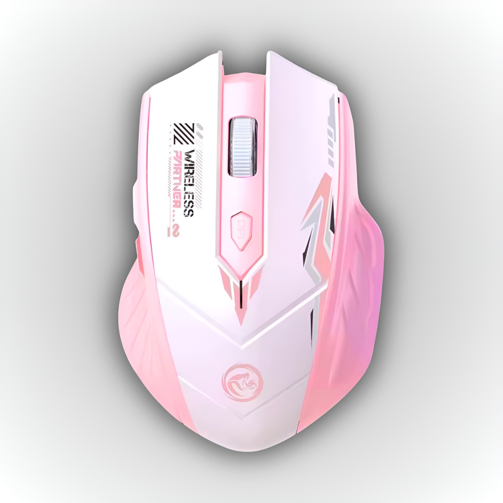 Mouse Inalámbrico Gamer Wireless Partner 2 — Blanco con Rosa