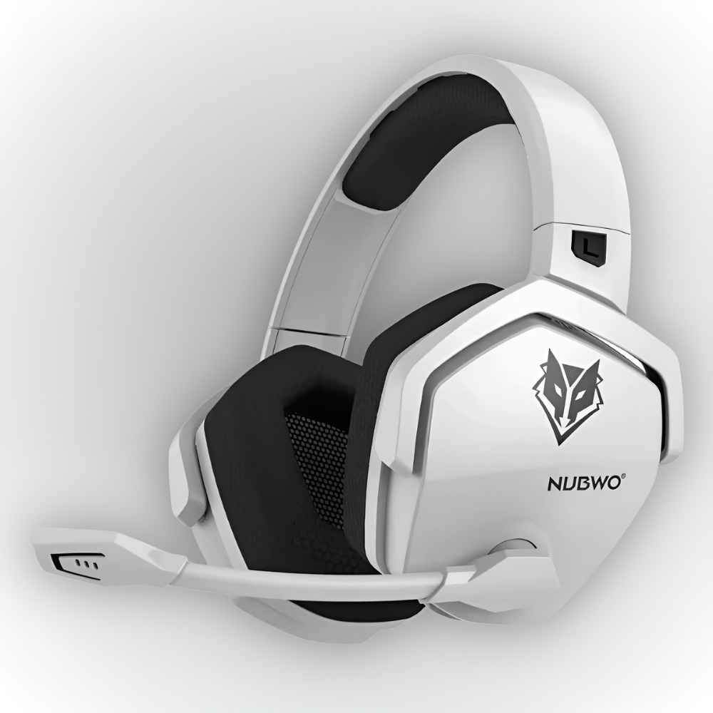 NUBWO G06 Wireless Headset Edición Gamer — Blanco con Negro